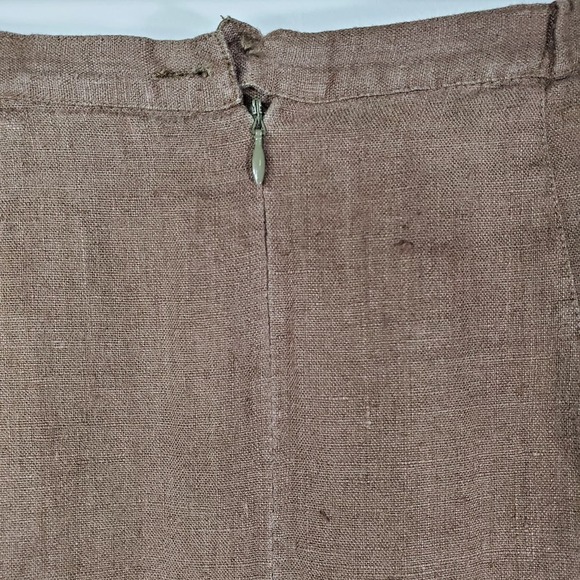 Chico's Knee-Length Linen A-Line Skirt Brown Size 1 / Medium - Picture 6 of 8